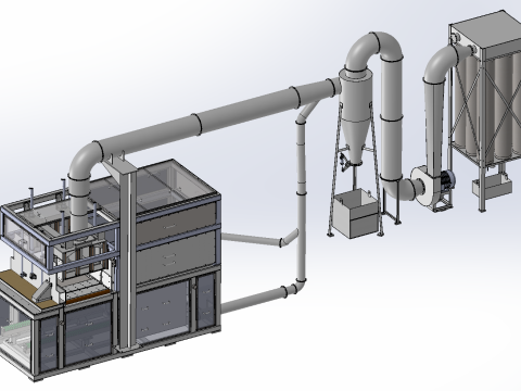 Sawing Equipment and VentilationDust Collection System - SolidWorks 3D Design 3D Model