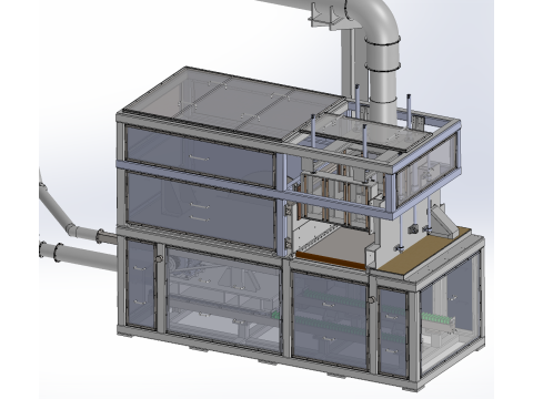 Attrezzatura per segatura e ventilazioneSistema di raccolta polvere - SolidWorks 3D Design Modello 3D