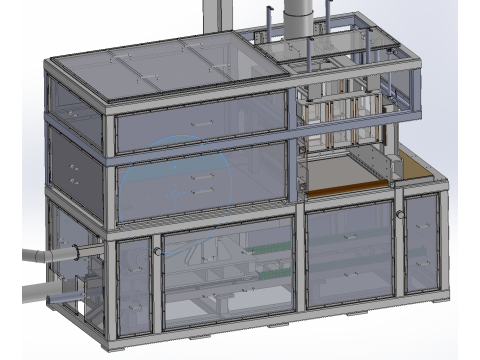 Attrezzatura per segatura e ventilazioneSistema di raccolta polvere - SolidWorks 3D Design Modello 3D