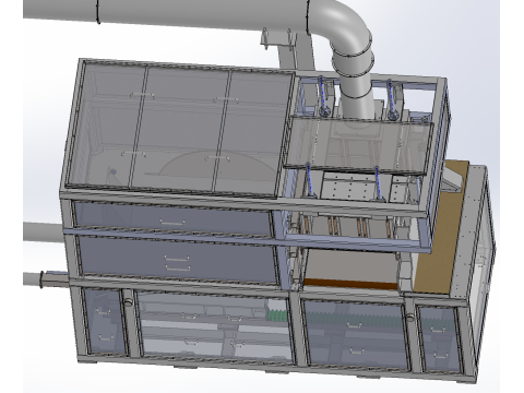 Attrezzatura per segatura e ventilazioneSistema di raccolta polvere - SolidWorks 3D Design Modello 3D
