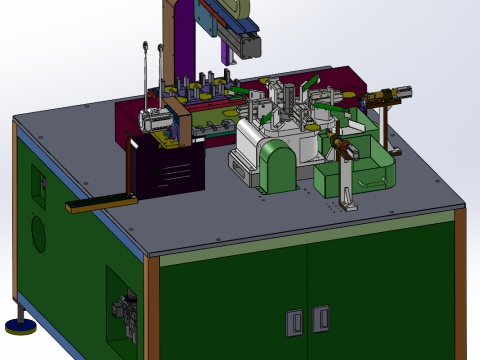 Mica winding machine SolidWorks 3DSquare mica sheet winding machine 3D Model