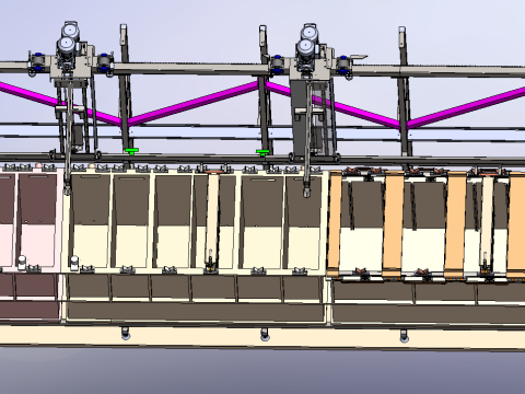 액세서리 표면 처리 생산 라인 SolidWorks 3D 3D 모델