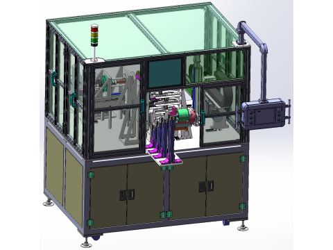 Fiber optic wrapping film packaging machine SolidWorks 3D 3D Model