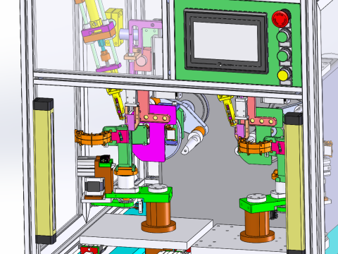 Bobinadora de doble estación SolidWorks 3D Modelo 3D