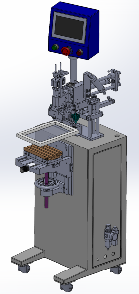 Vertical screen printing machine SolidWorks 3D 3D Model .c4d .max .obj .3ds .fbx .stl .blend
