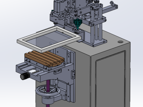 Machine de sérigraphie verticale SolidWorks 3D Modèle 3D