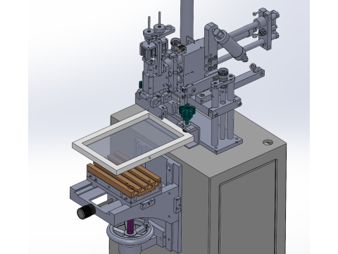 Vertical screen printing machine SolidWorks 3D 3D Model