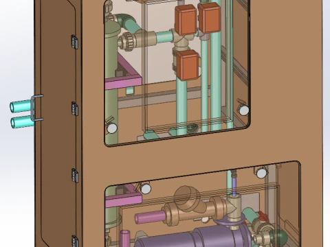Peralatan pemulihan air bertekanan tinggi SolidWorks 3DPeralatan penyaringan dan daur ulang air Model 3D
