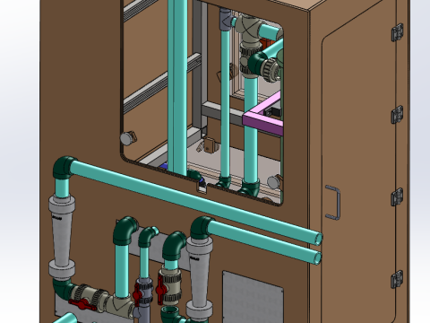 高压水回收设备SolidWorks 3D水过滤和回收设备 3D 模型