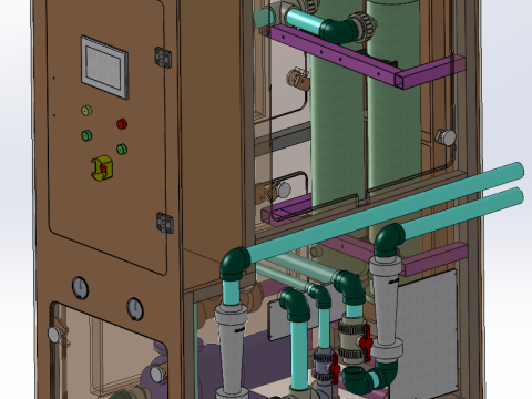 高压水回收设备SolidWorks 3D水过滤和回收设备 3D 模型