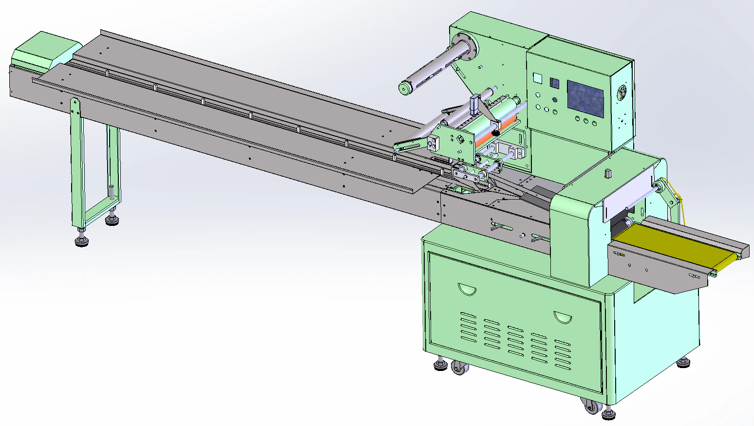 Fully automatic pillow packaging machine SolidWorks 3D 3D Model .c4d .max .obj .3ds .fbx .stl .blend 