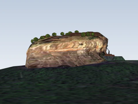 A rocky mountain with cliffs and steep edges 3D Model