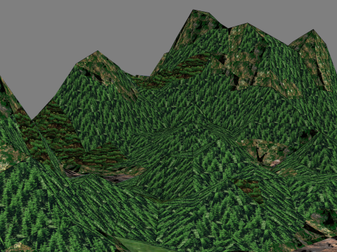 连绵而陡峭的山峰 3D 模型