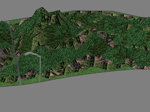 连绵而陡峭的山峰 3D 模型