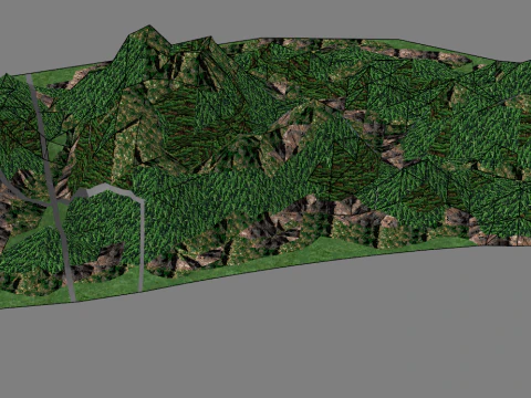 S&uuml;rekli ve dik dağ zirveleri 3D Model