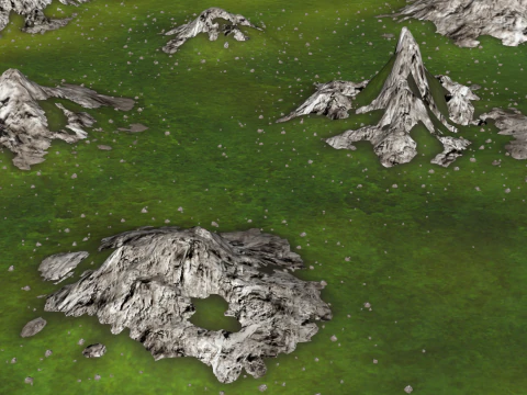 Dangerous and towering rocky peaks 3D Model