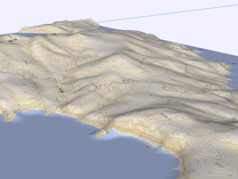 Deux modèles SU pour volcans et îles Modèle 3D