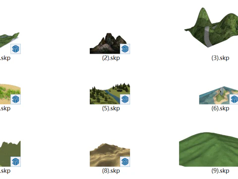 Mountain terrain mountain range desert 3D Model
