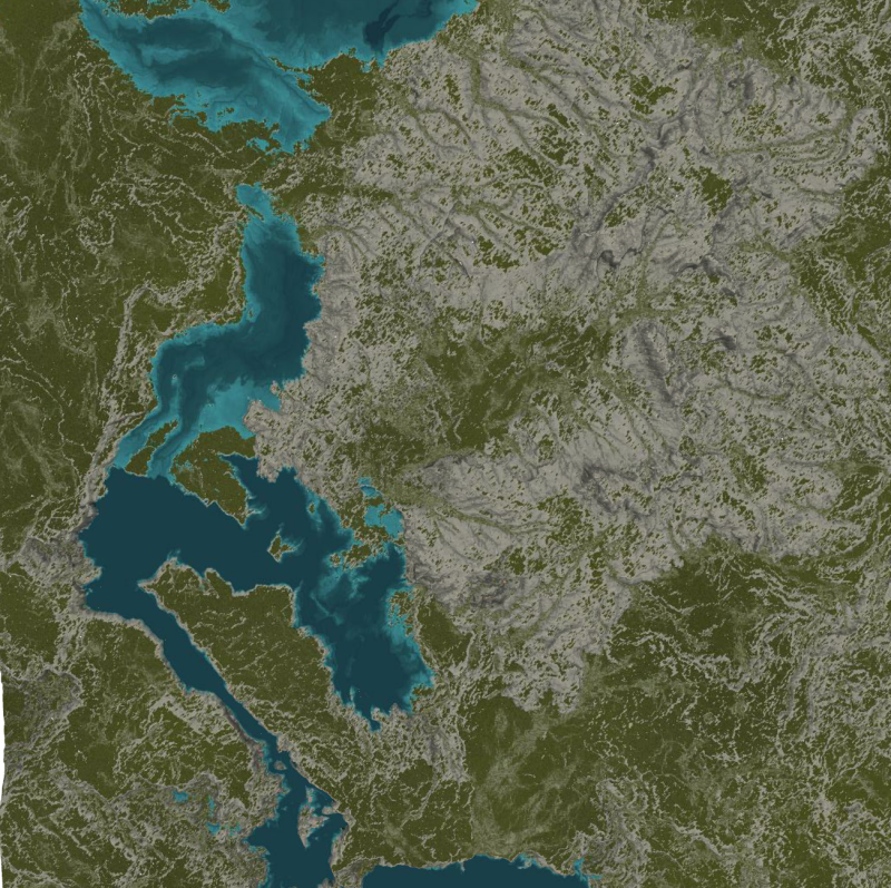 Model SU waduk aliran gunung medan pegunungan Model 3D .c4d .max .obj .3ds .fbx .stl .blend