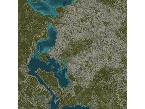 Modello SU di bacino idrico del ruscello di montagna del terreno della montagna Modello 3D