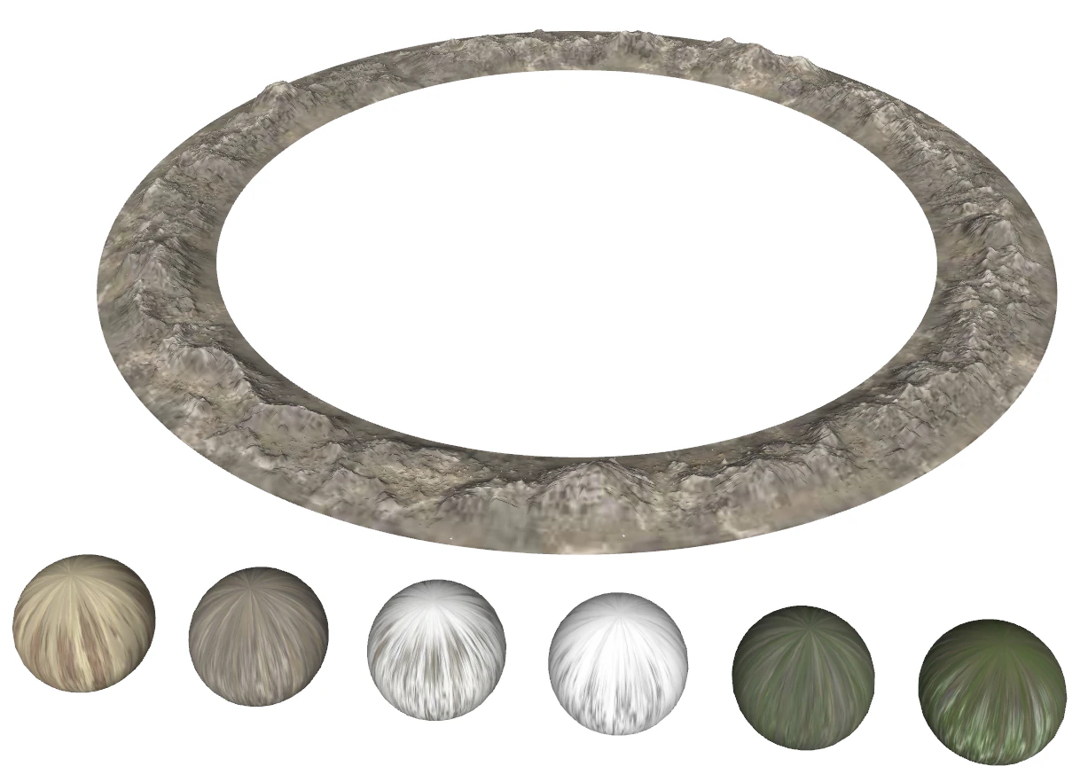 SketchUp model of circular mountain range 3D Model .c4d .max .obj .3ds .fbx .stl .blend 