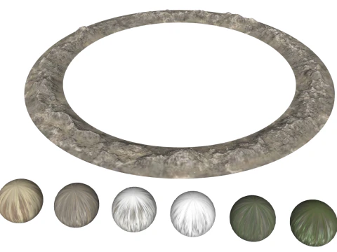 SketchUp model of circular mountain range 3D Model