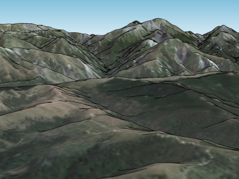 SketchUp-Modell von Gebirgsschluchten und Bächen 3D Modell