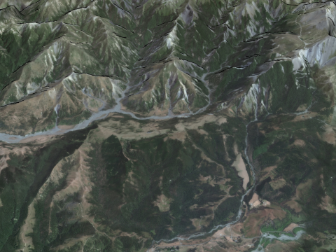 Modelo SketchUp de riachos de montanhas e cânions Modelo 3D