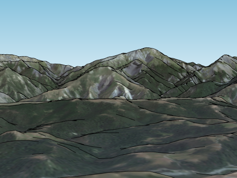 Modelo SketchUp de riachos de montanhas e cânions Modelo 3D