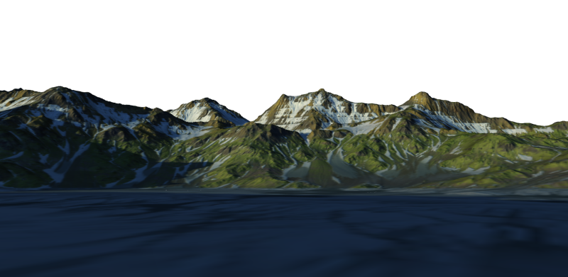 계속해서 기복이 심한 눈 덮인 산과 화산 분화구 Sketchup 모델 3D 모델 .c4d .max .obj .3ds .fbx .stl .blend 