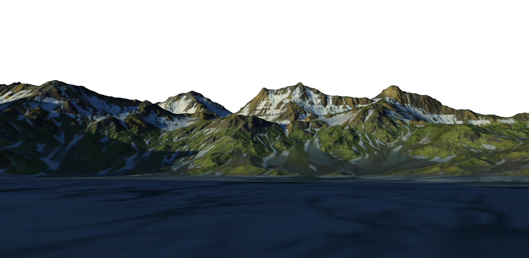 Sürekli dalgalı karla kaplı dağlar ve volkanik kraterler Sketchup modeli 3D Model .c4d .max .obj .3ds .fbx .stl .blend