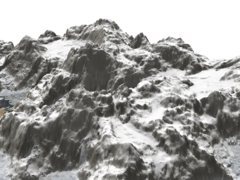 Модель эскиза ледникового плато и речных форм рельефа 3D Модель