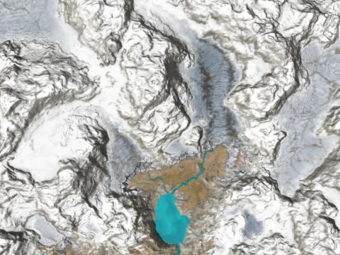 Glacier Plateau and Stream Landforms Sketchup Model 3D Model