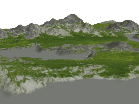 SketchUp-model van heuvels, rivieren, waterputten, moerassen 3D Model