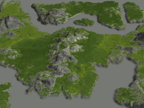 SketchUp-model van heuvels, rivieren, waterputten, moerassen 3D Model