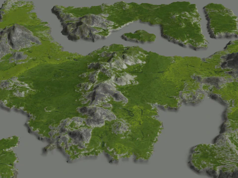 SketchUp model of hills rivers water pits swamps 3D Model