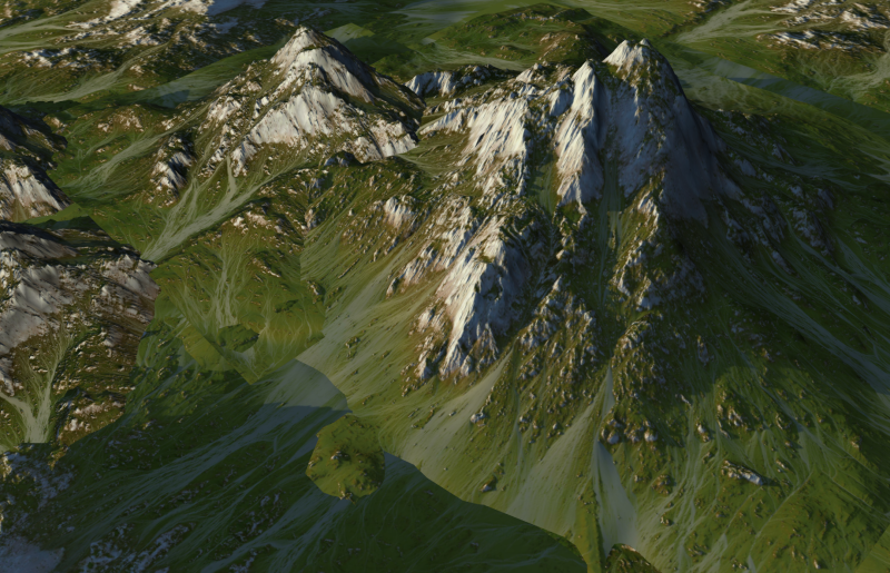 Forma temperata dell'erosione dell'alta montagna Modello 3D .c4d .max .obj .3ds .fbx .stl .blend