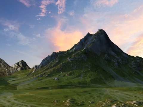 Forma temperata dell'erosione dell'alta montagna Modello 3D