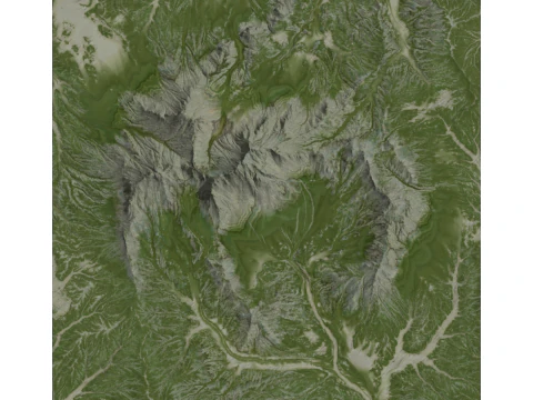 Constructing mountainous landforms dominated by uplift and water erosion Sketchup model 3D Model