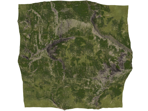 Natural landscape of temperate mid altitude mountains Sketchup model 3D Model