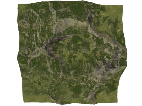 Natural landscape of temperate mid altitude mountains Sketchup model 3D Model