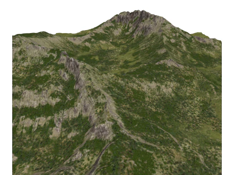 Paisagem natural de montanhas temperadas de m&eacute;dia altitude Modelo Sketchup Modelo 3D