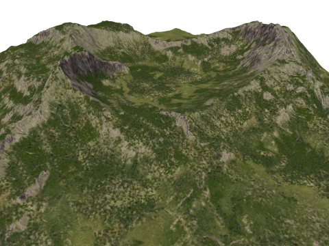 温带中海拔山脉自然景观Sketchup模型 3D 模型