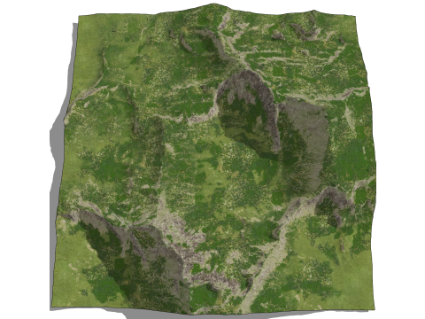 Modelo de Sketchup de terreno de montaña de paisaje moderno Modelo 3D