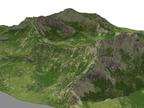 Modern Landscape Mountain Terrain Sketchup Model 3D Model