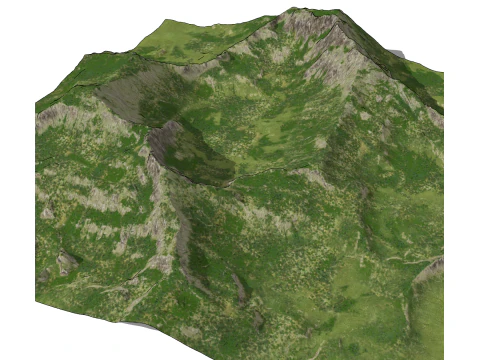 Modern Landscape Mountain Terrain Sketchup Model 3D Model