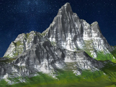 Modello di schizzo del paesaggio montano della catena montuosa della catena montuosa della catena montuosa della catena montuosa della valle della catena montuosa della neve Modello 3D