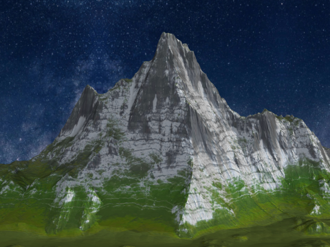 Pasmo górskie Śnieżka Pasmo górskie Pasmo górskie Krajobraz górski Model szkicowy Model 3D