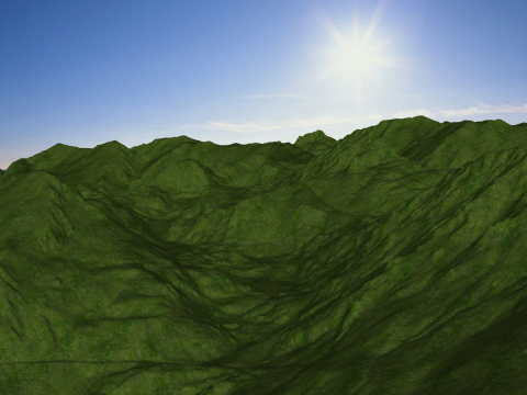 Vale, cordilheira, colina, paisagem montanhosa, modelo Sketchup Modelo 3D