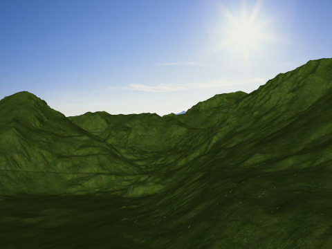 Долина горного хребта холм горный пейзаж модель Sketchup 3D Модель